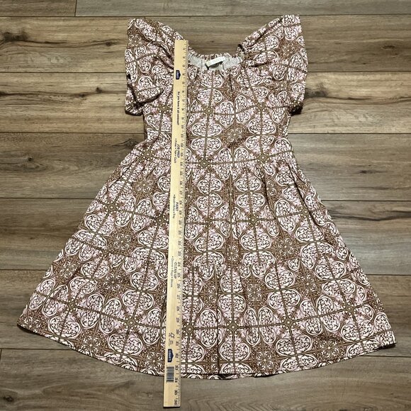 Marie Oliver Kara Dress SZ Small Mini Ruffle Nouveau Mosaic 100% Cotton - Picture 7 of 13